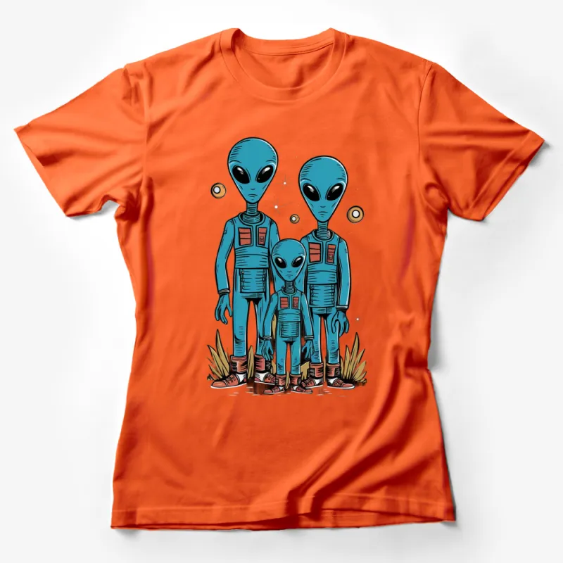 Alien Family T-Shirt, Cute Extraterrestrial Graphic Tee, Space Themed Family Apparel, Unisex T-Shirt Female T-Shirt