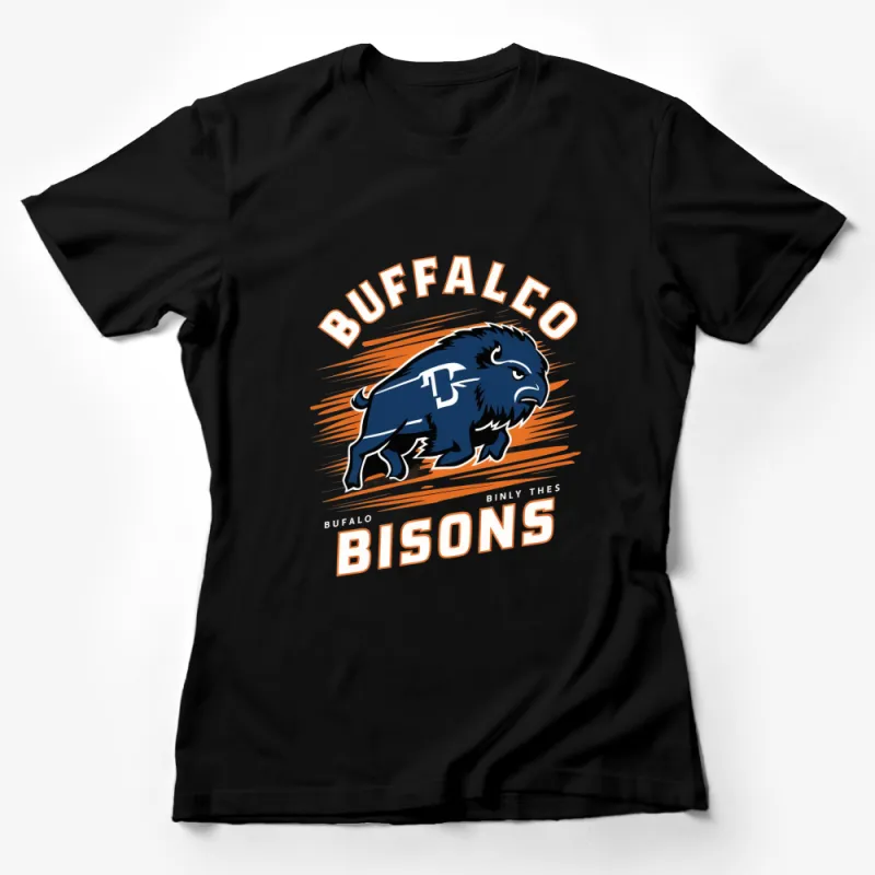 Buffalo Bisons T-Shirt, Bold Orange Graphic Buffalo Tee, Sports Team Casual Wear Female T-Shirt