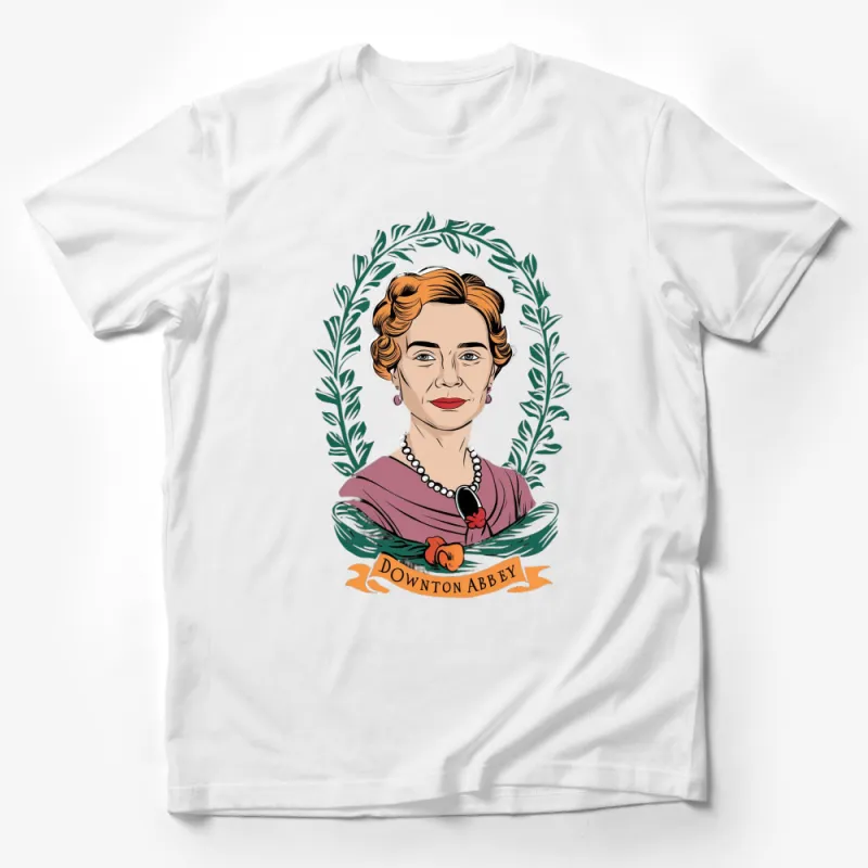 Downton Abbey Inspired T-Shirt, Vintage Style Lady Portrait, Elegant Graphic Tee, Unique TV Show Fan Gift Male T-Shirt