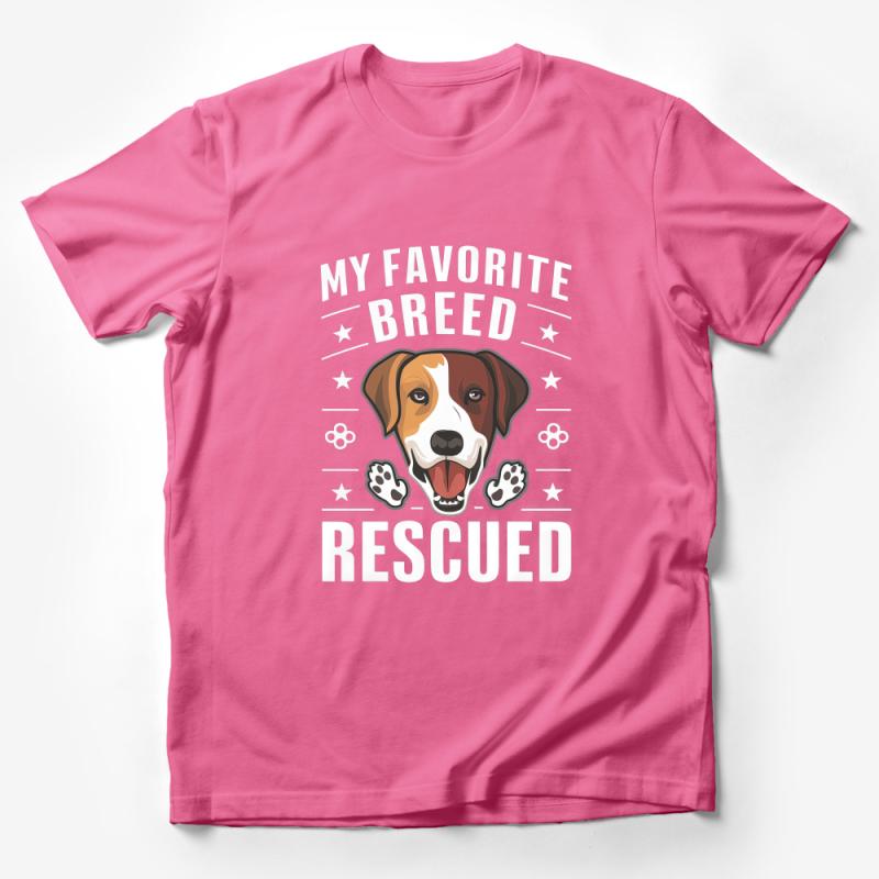 Rescued Dog Breed Love T-Shirt, My Favorite Breed Is Rescued, Pet Lover Gift, Unisex Dog Owner Tee, Animal Adoption Shirt Male T-Shirt