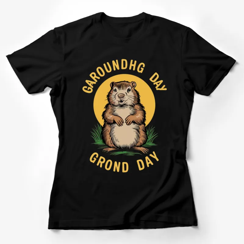 Groundhog Day T-Shirt, Cute Groundhog Graphic Tee, Funny Animal Shirt, Gift for Animal Lovers Female T-Shirt