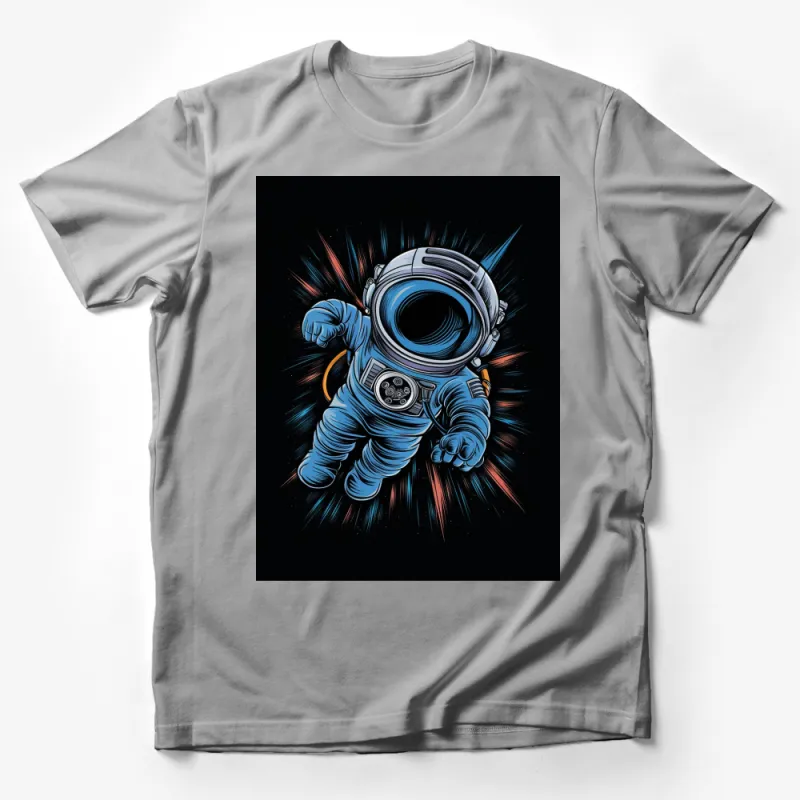 Astronaut T-Shirt, Outer Space Graphic Tee, Cool Space Explorer Shirt, Starburst Design for Men and Women Male T-Shirt