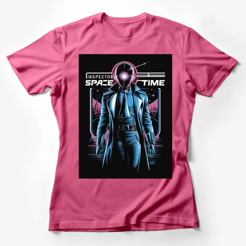 Inspector Space Time T-Shirt, Retro Sci-Fi Graphic Tee, Futuristic Outer Space Design, Unisex Apparel Female T-Shirt