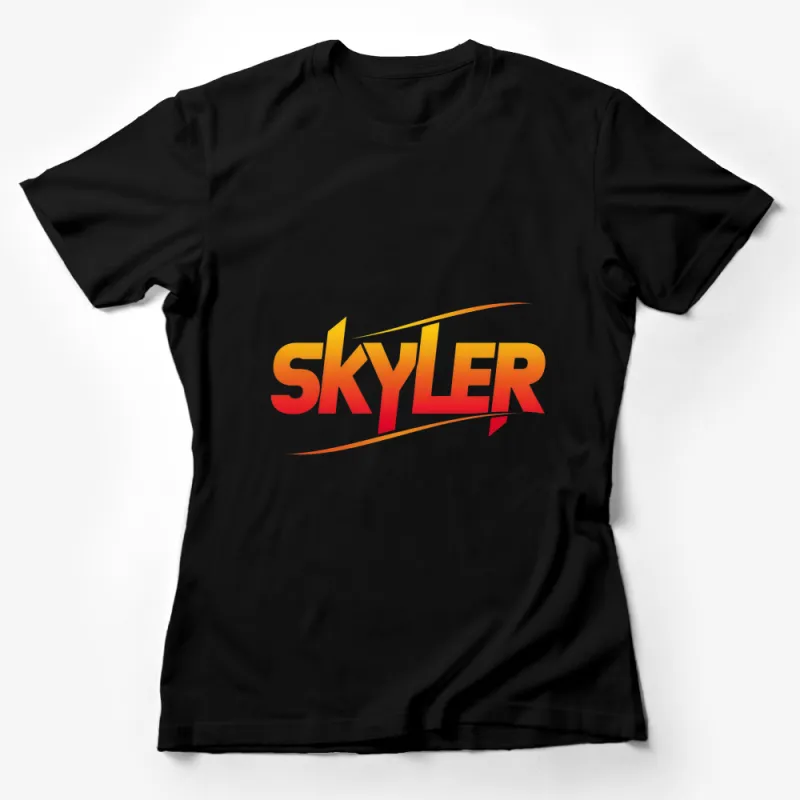 Skyler Bold Graphic T-Shirt, Orange Red Gradient Style, Trendy Unisex Apparel, Casual Wear Female T-Shirt