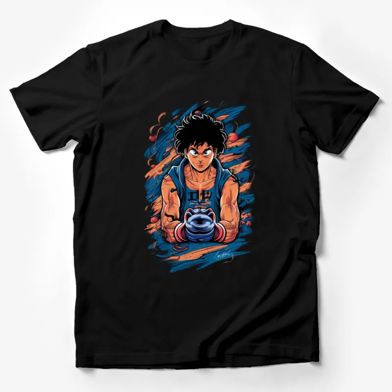 Anime Basketball Player Graphic T-Shirt, Colorful Manga Art Apparel, Unisex Fashion Tee Male T-Shirt