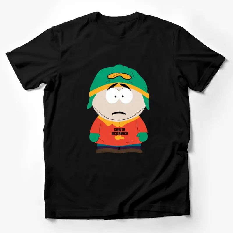 South Park Inspired Kenny McCormick Cartoon Character Green Hat T-Shirt, Unisex Graphic Tee Male T-Shirt