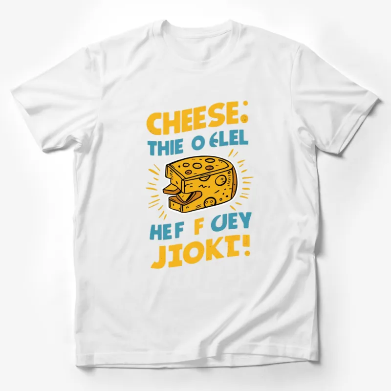 Funny Cheese T-Shirt, Cheese Lover Gift, Yellow Graphic Tee, Unisex T-Shirt for Foodies, Casual Cheese Tee Design Male T-Shirt