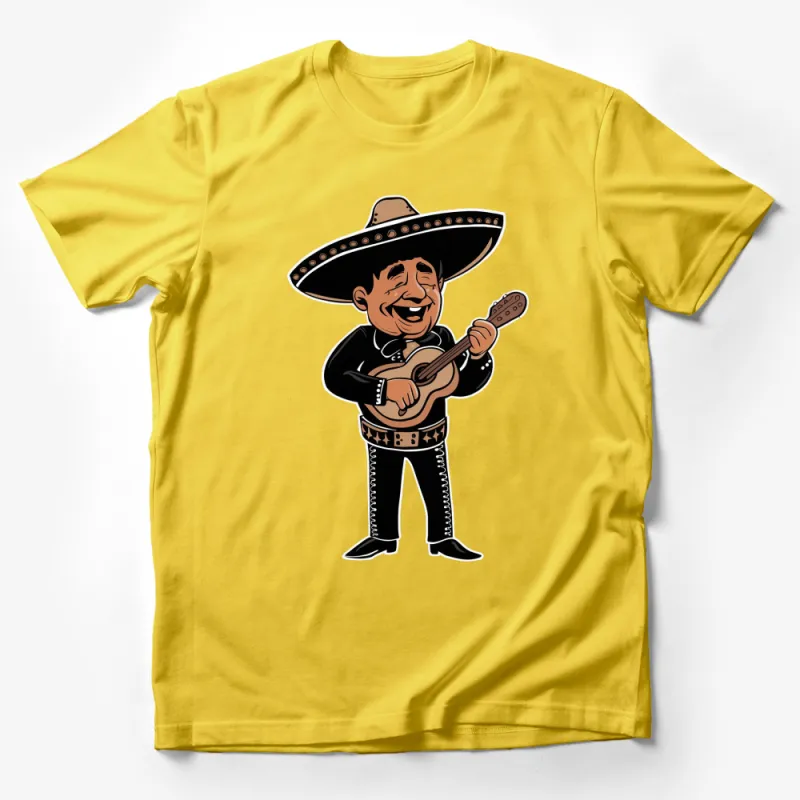 Funny Mariachi Guitar Player Cartoon T-Shirt, Musical Mexican Culture Tee, Unisex Graphic Shirt Male T-Shirt