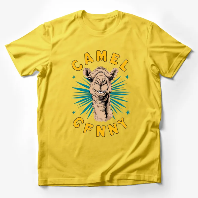 Funny Camel Face Graphic T-Shirt, Cute Animal Tee, Humorous Camel Ccfnny Shirt, Unique Gift Idea Male T-Shirt