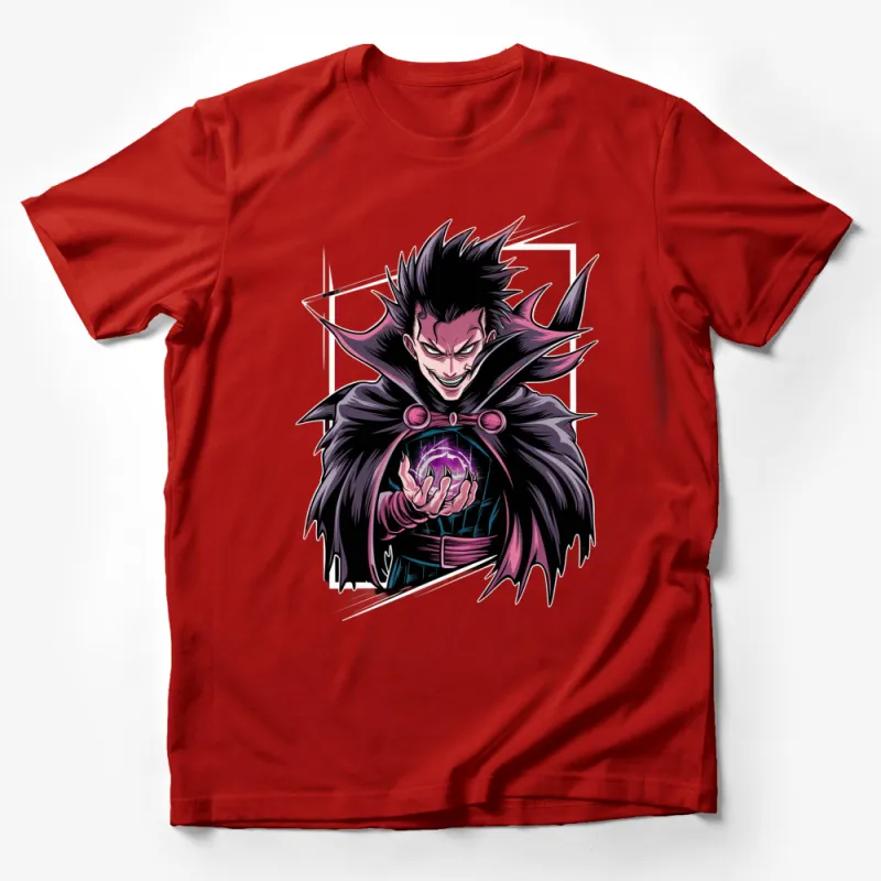 Men's Graphic Tee, Evil Sorcerer with Mystic Orb, Dark Fantasy Art, Casual Streetwear, Unique Design T-Shirt Male T-Shirt