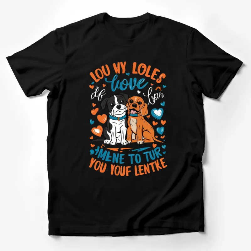 Cute Dog T-Shirt, Love My Lovies, Fun Dog Lover Gift, Trendy Pet Graphic Tee Male T-Shirt