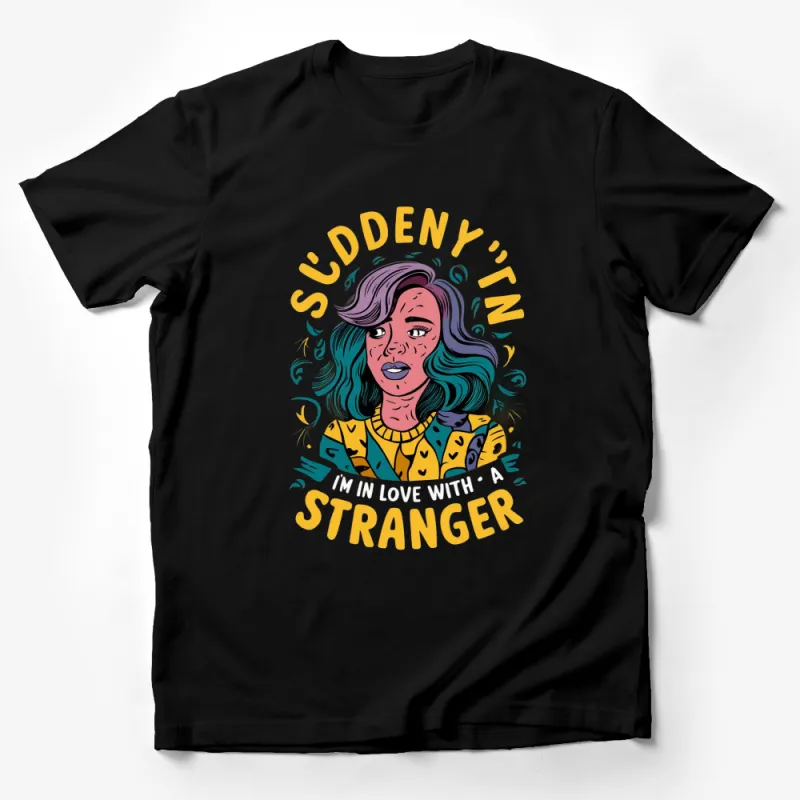 Suddenly In Love With a Stranger Graphic T-Shirt, Vibrant Comic Style Illustration Tee Male T-Shirt