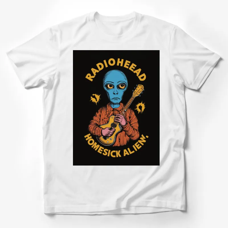 Radiohead Inspired T-Shirt, Homesick Alien Graphic Tee, Unique Music Band Art, Unisex Male T-Shirt