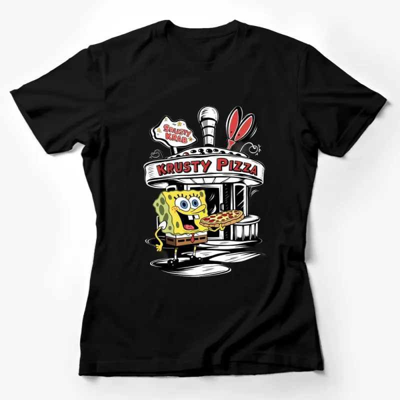 SpongeBob SquarePants Krusty Krab Pizza T-Shirt, Cartoon Character Tee, Fun Gift Idea Female T-Shirt