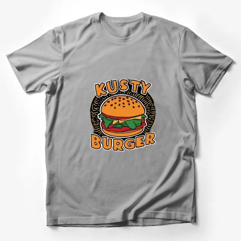 Krusty Burger T-Shirt, Vintage Cartoon Burger Logo Tee, Unisex Graphic Shirt for Fast Food Lovers Male T-Shirt