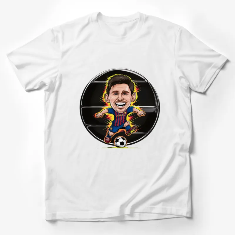 Lionel Messi Soccer T-Shirt, Barcelona Football Graphic Tee, Men's Sports Fanwear, Game Day Shirt, Gift for Soccer Fans Male T-Shirt