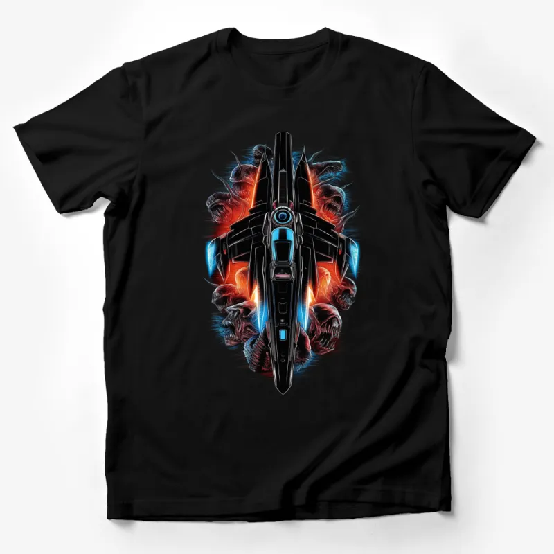 Futuristic Spaceship Graphic T-Shirt, Sci-Fi Lover Tee, Cool Spacecraft Design, Men's and Women's Sizes Available Male T-Shirt