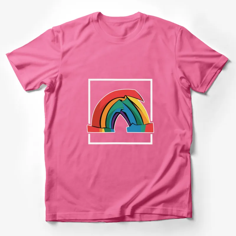 Colorful Abstract Rainbow Graphic T-Shirt, Unisex Fashion Tee, Casual Wear, Artistic Design Male T-Shirt