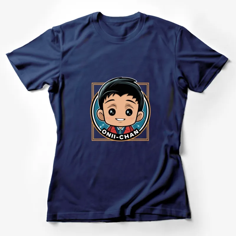 Cute Anime Boy Onii-Chan Graphic T-Shirt, Colorful Cartoon Character Tee, Manga Style Casual Wear Female T-Shirt