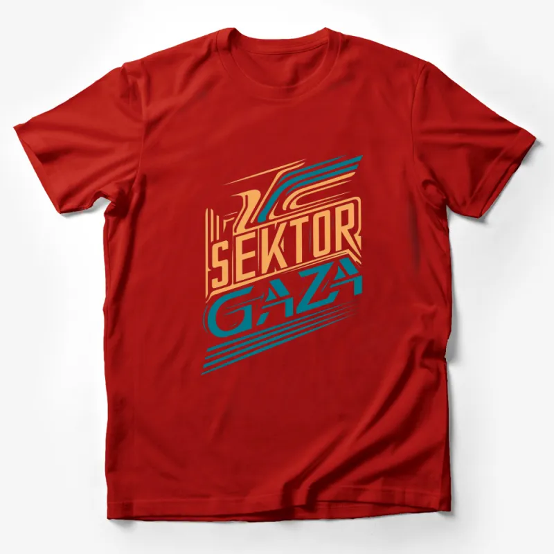 Sektor Gaza Band Logo T-Shirt, Retro Style Graphic Tee, Music Fan Apparel Male T-Shirt