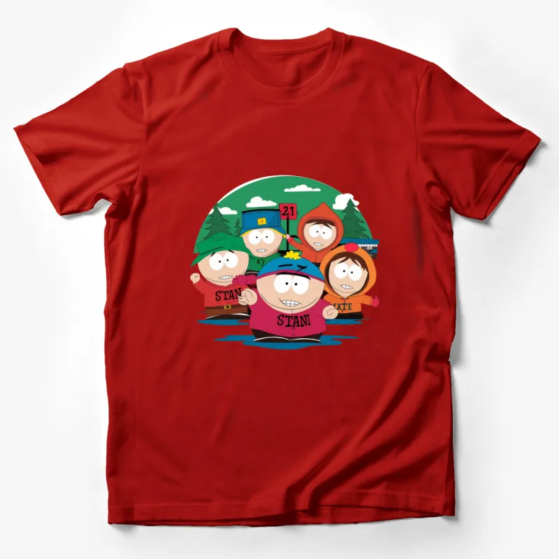 South Park Character T-Shirt, Cartoon Fan Art Tee, Comedy Central Show Inspired Top Male T-Shirt