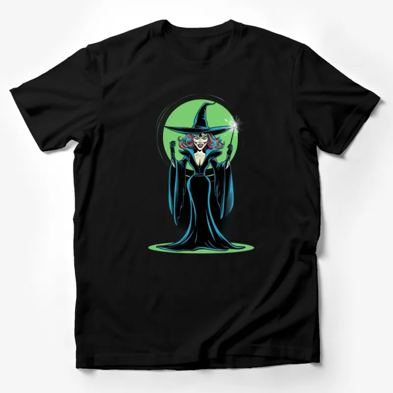 Witch Graphic T-Shirt, Stylish Fantasy Witch Art, Women's Magical Halloween Tee, Unique Witchcraft Design Male T-Shirt