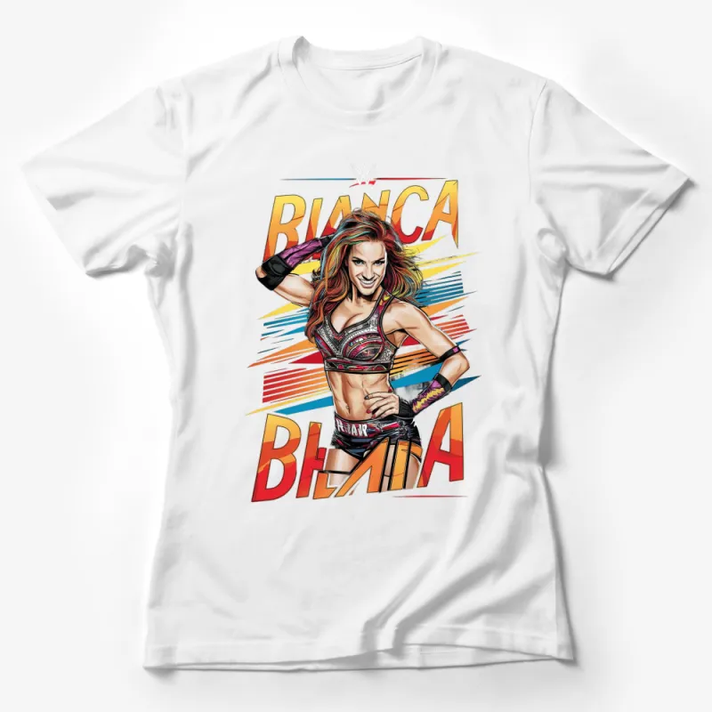 Bianca Belair WWE Superstar Graphic T-Shirt, Wrestling Fan Apparel, Full Color Print Tee Female T-Shirt