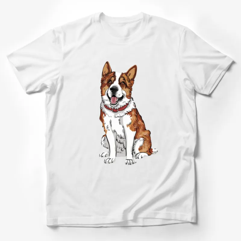 Adorable Corgi Dog T-Shirt, Cute Puppy Graphic Tee, Unisex Animal Lover Shirt Gift Male T-Shirt