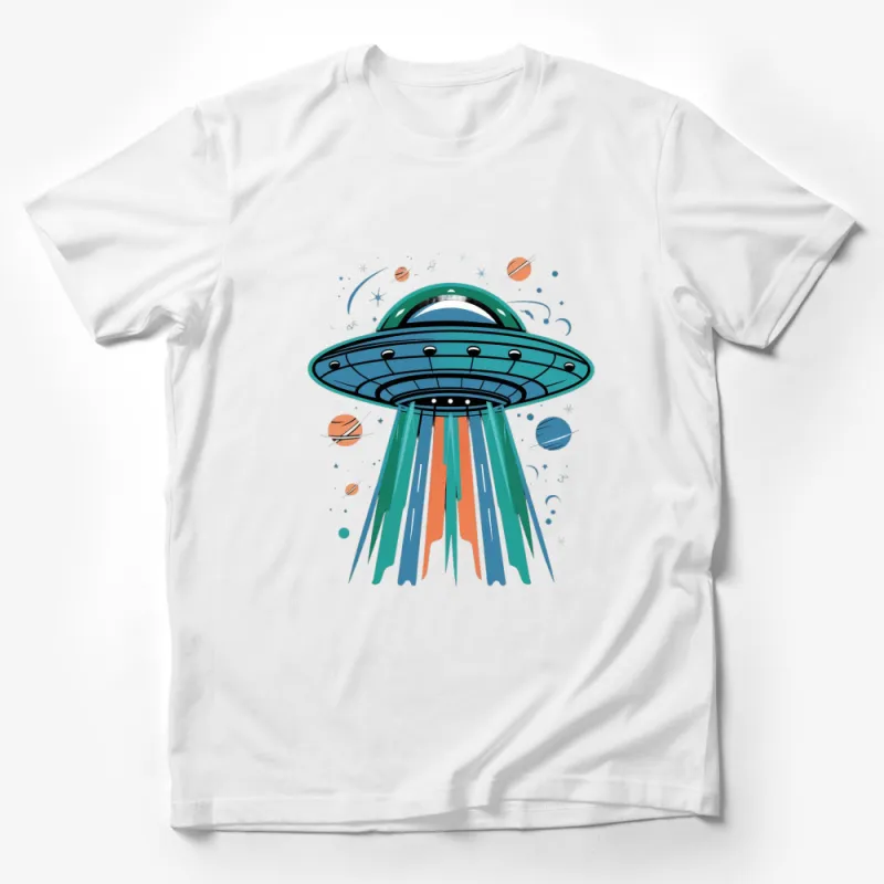 Alien Spaceship UFO T-Shirt, Cosmic Alien Abduction Graphic Tee, Unisex Space Lover Shirt Male T-Shirt