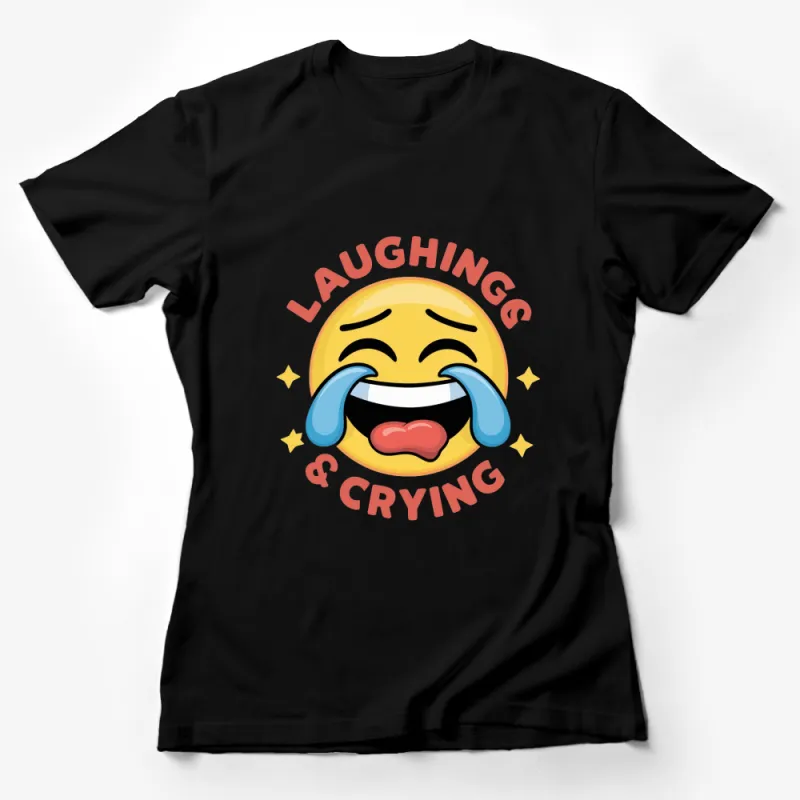 Laughing Crying Emoji T-Shirt, Funny Emotional Face Tee, Unisex Adult and Kids Sizes Female T-Shirt