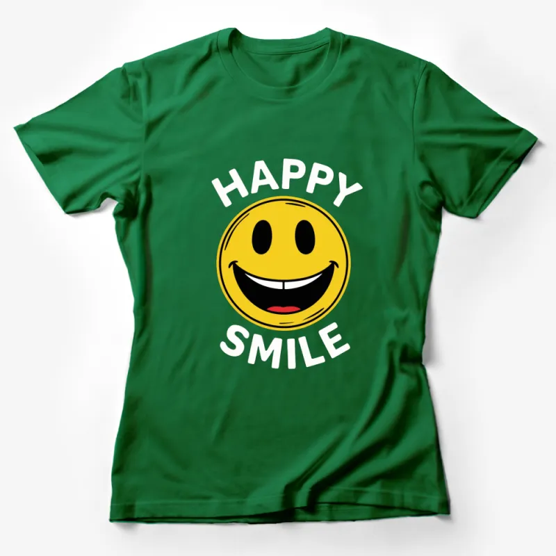 Happy Smile Face T-Shirt, Yellow Smiley Graphic Tee, Unisex Casual Comfortable Top for All Ages Female T-Shirt