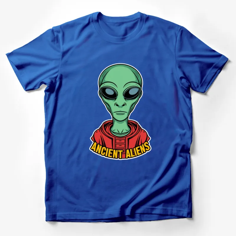 Ancient Aliens Graphic T-Shirt, Extraterrestrial Being in Red Jacket, Unisex Tee, Sci-Fi Apparel, Alien Lover Gift, Unique UFO Shirt Male T-Shirt