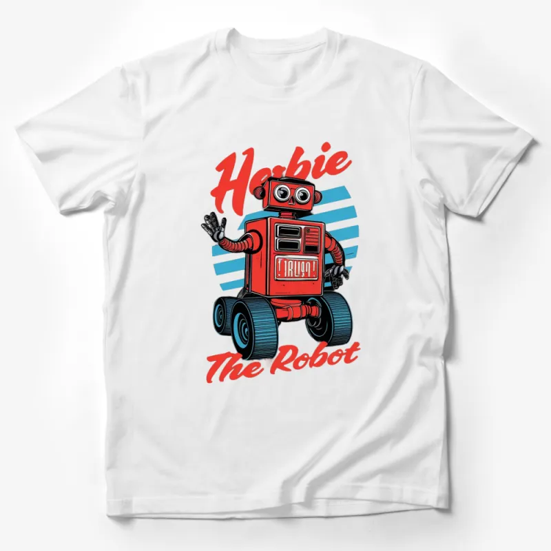 Vintage Herbie The Robot T-Shirt, Retro Sci-Fi Robot Tee, Cool Geometric Robot Graphic Shirt Male T-Shirt