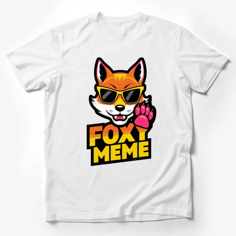 Fox Meme T-Shirt, Cool Sunglasses Fox Graphic Tee, Unisex Funky Animal Shirt for All Ages Male T-Shirt