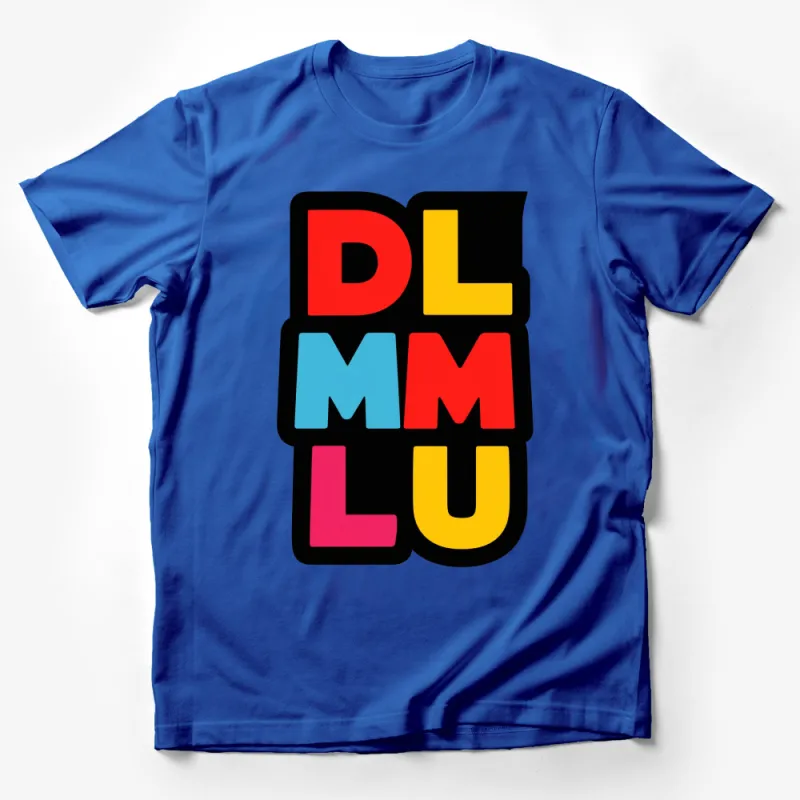 Bold Color Block Letter Graphic T-Shirt, Unisex Modern Art Inspired Tee Male T-Shirt