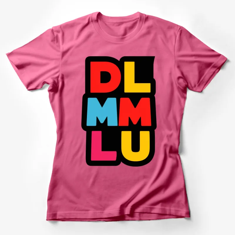 Bold Color Block Letter Graphic T-Shirt, Unisex Modern Art Inspired Tee Female T-Shirt