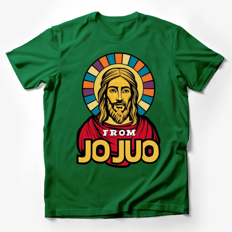 Colorful Jesus Graphic Tee Shirt, Religious Christian Art, Unisex T-Shirt S to XXL Male T-Shirt