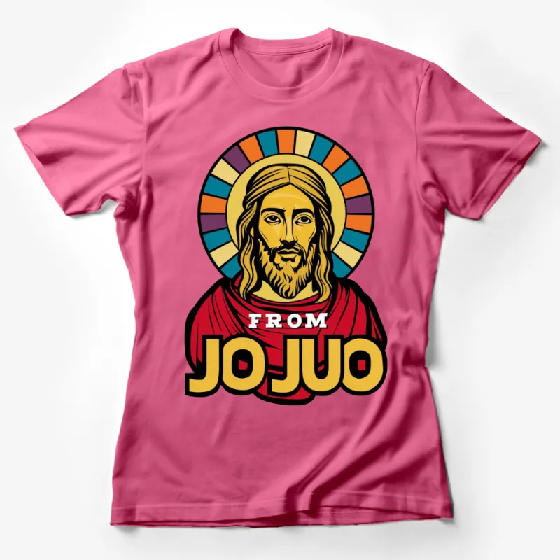 Colorful Jesus Graphic Tee Shirt, Religious Christian Art, Unisex T-Shirt S to XXL Female T-Shirt