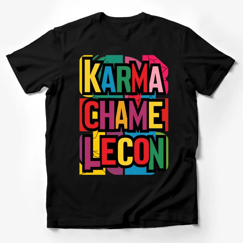 Colorful Karma Chameleon Retro Pop Art T-Shirt, Vintage Style Graphic Tee, Unisex Fashion Male T-Shirt