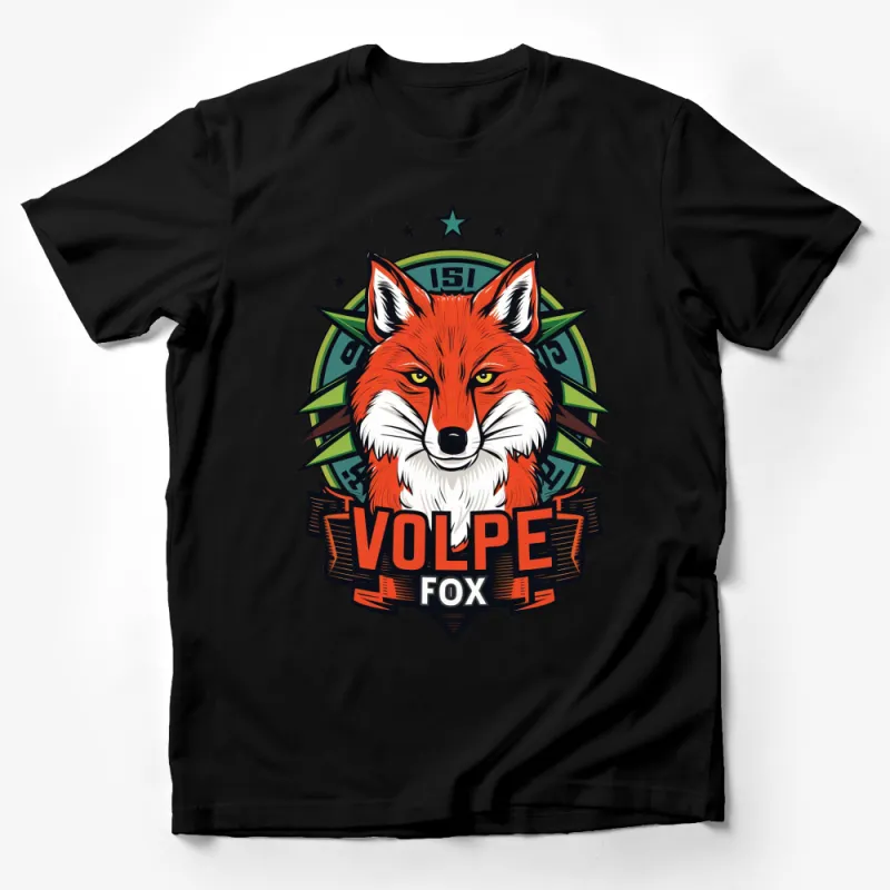 Vintage Fox Graphic T-Shirt, Bold Red Fox Head Illustration, Star Emblem Tee, Unisex Graphic Tee for All Ages Male T-Shirt