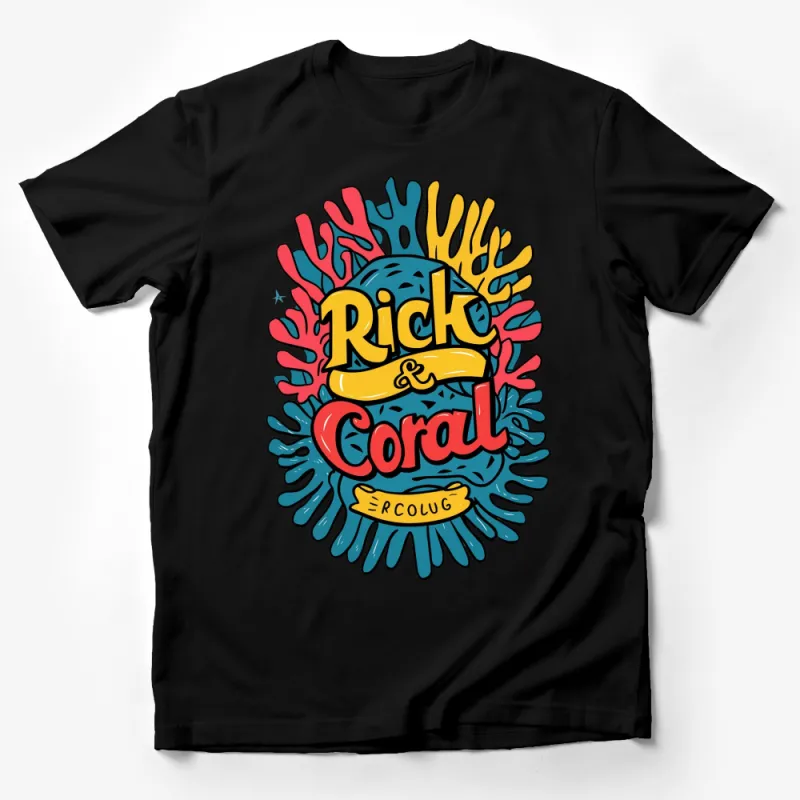 Vibrant Rick Coral Graphic T-Shirt, Tropical Reef Inspired Design, Bold Colorful Summer Tee, Unisex Fashion Male T-Shirt