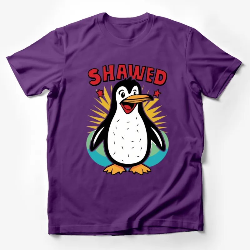 Funny Penguin T-Shirt Shawed Pun, Cute Cartoon Penguin Graphic Tee, Unique Animal Humor Shirt for All Male T-Shirt