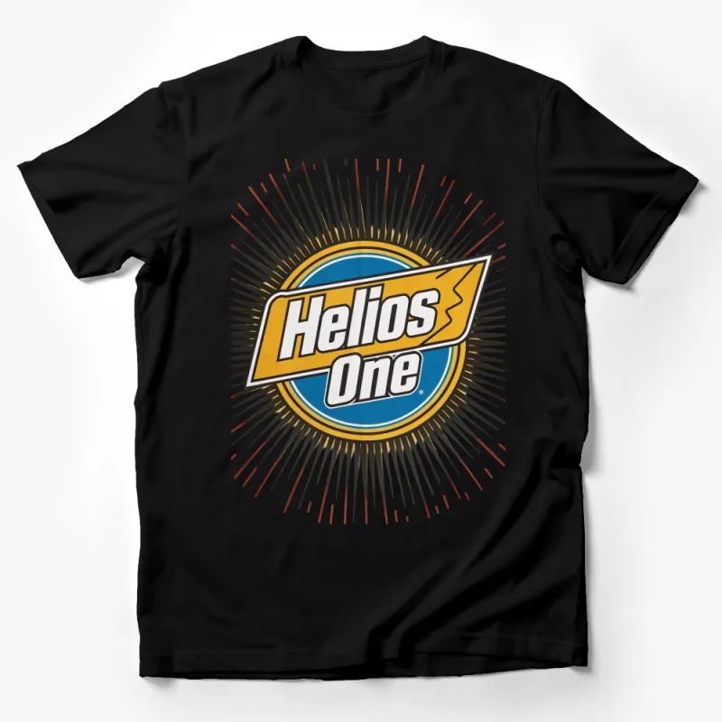 Helios One Vintage Logo T-Shirt, Retro Comic Style Graphic Tee, Unique Sunburst Design Shirt Male T-Shirt