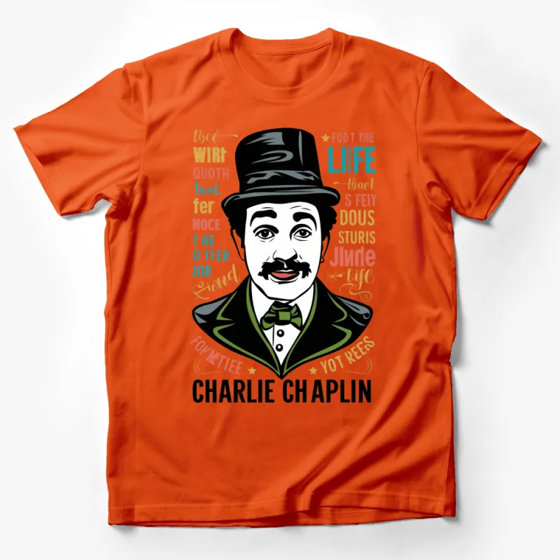 Charlie Chaplin Vintage Style Inspired T-Shirt, Classic Film Icon Graphic Tee, Unisex Cotton Shirt Male T-Shirt