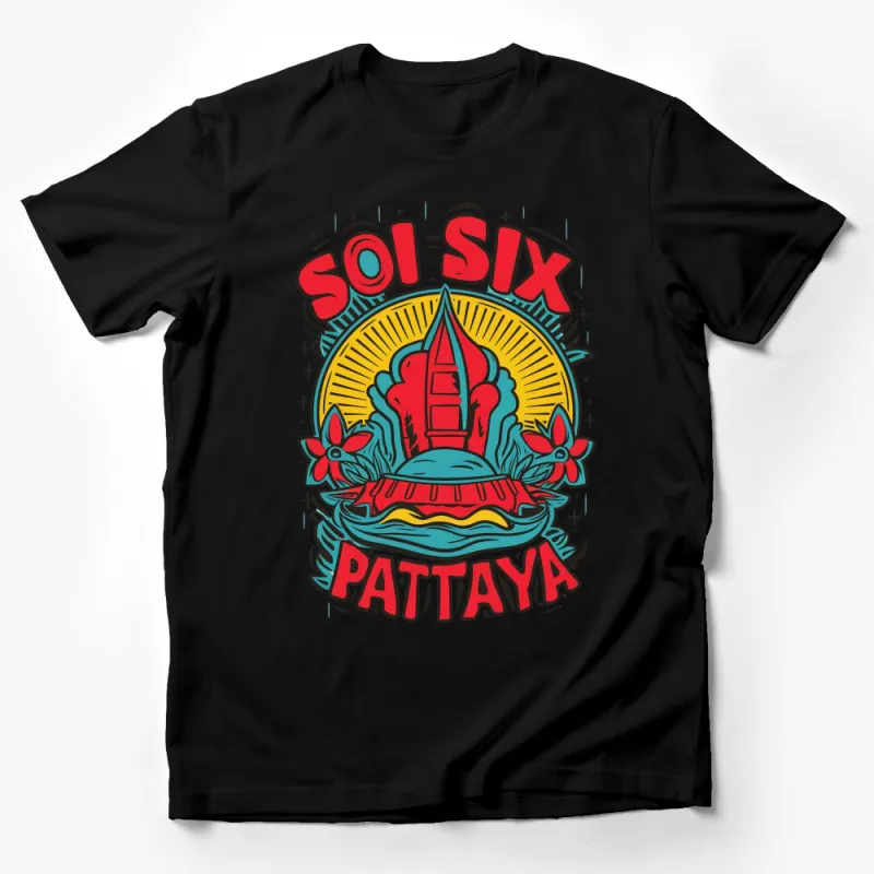 Vintage Pattaya T-Shirt, Soi Six Retro Design, Colorful Thailand Tee, Unisex Male T-Shirt