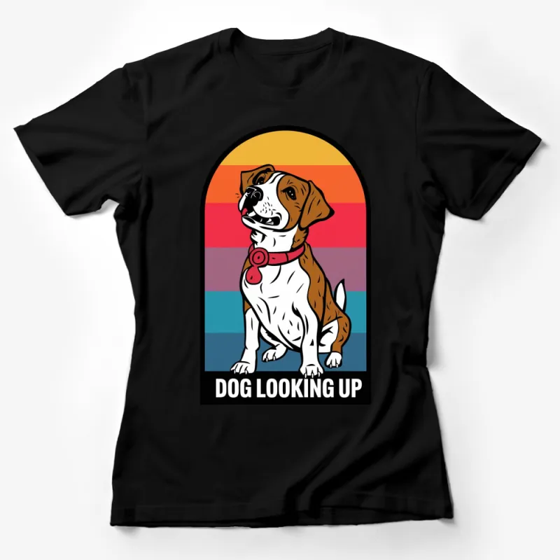 Colorful Dog T-Shirt, Cute Beagle Puppy Graphic, Rainbow Stripe Pet Lover Gift, Unisex Tee Female T-Shirt