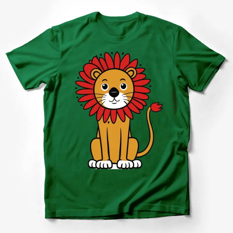 Kids Lion T-Shirt, Cute Cartoon Lion Graphic Tee, Unisex Children's Clothing, Perfect Gift for Animal Lovers Male T-Shirt