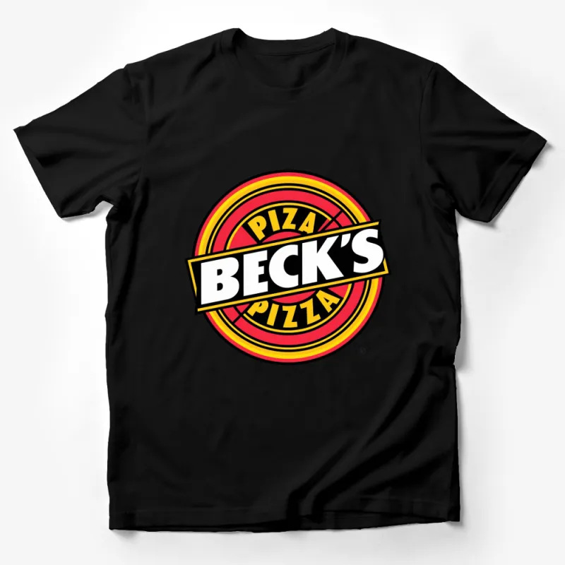 Becks's Pizza Themed T-Shirt, Bold Graphic Tee, Retro Style, Casual Wear Male T-Shirt