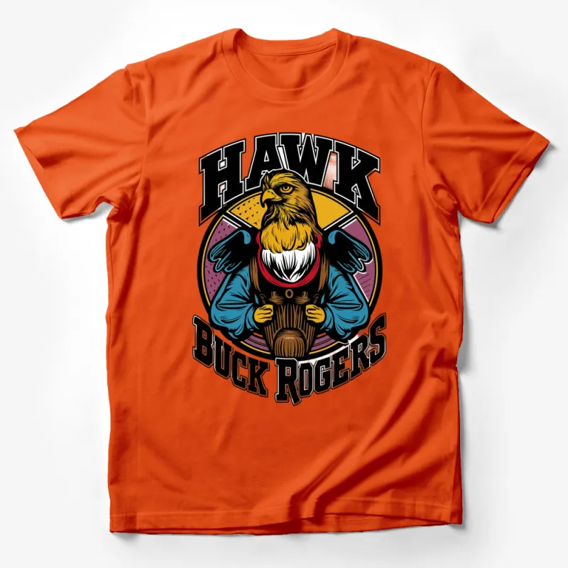 Vintage Hawk Buck Rogers Graphic Tee, Bold Eagle Print, Retro Style Unisex T-Shirt Male T-Shirt