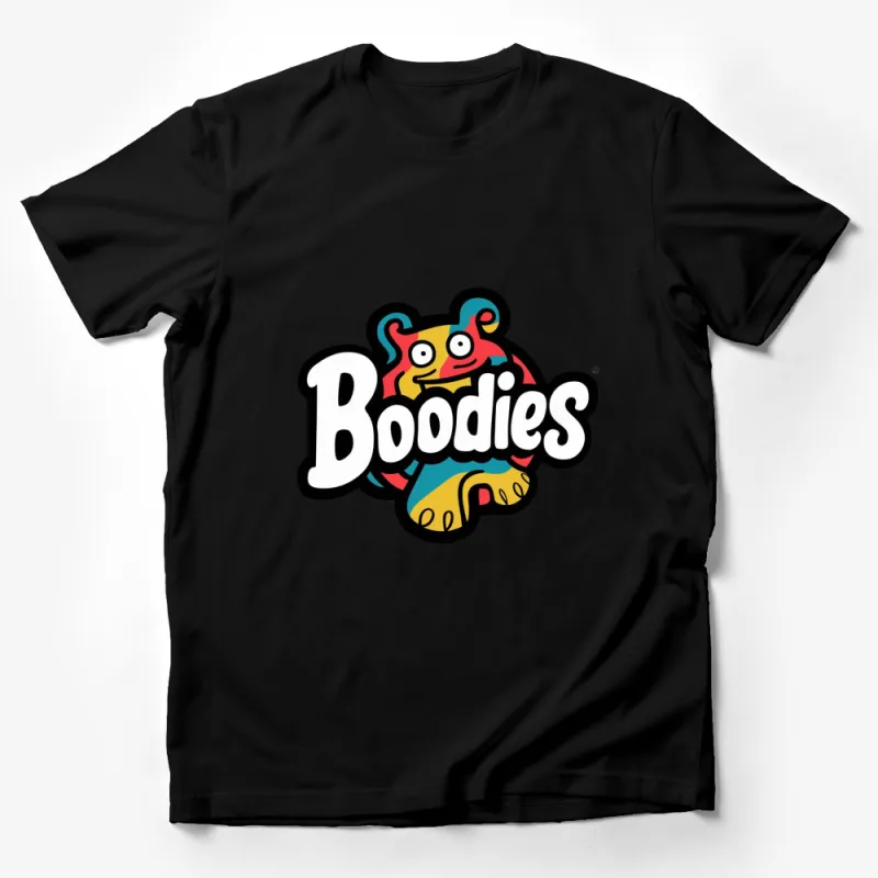 Colorful Boodies Bear Graphic T-Shirt, Fun Kids Cartoon Animal Tee, Unique Apparel Male T-Shirt